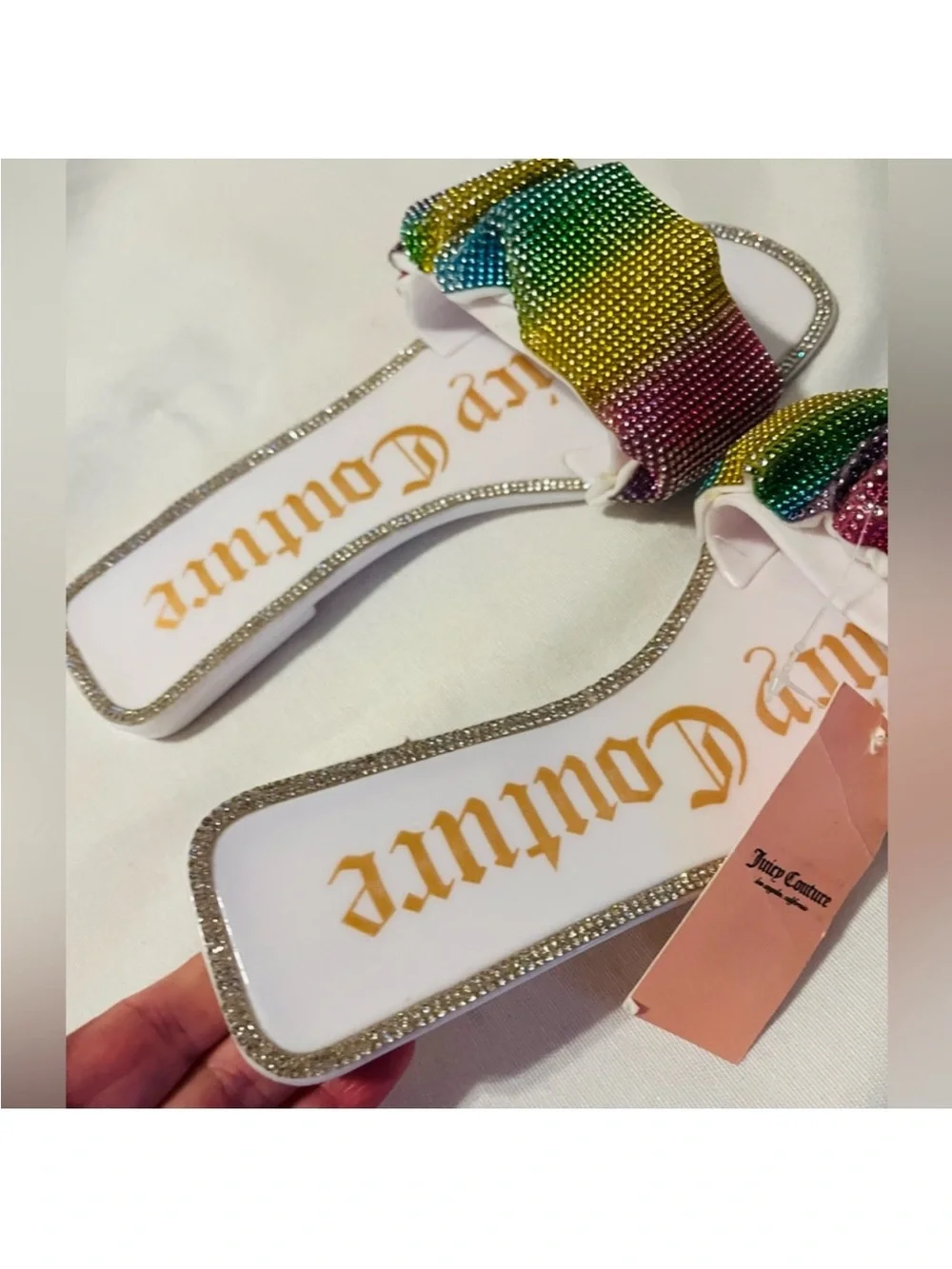 NWT Juicy Couture Rainbow Slides Size 7